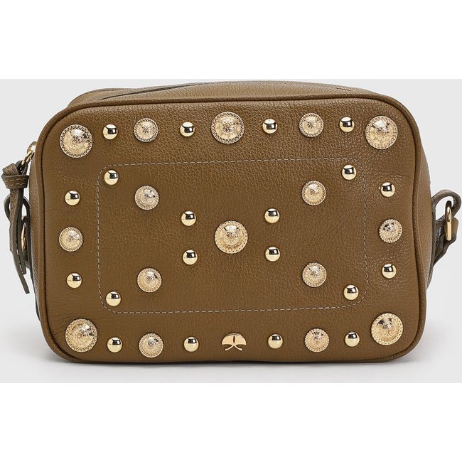 Bolsa Feminina Luiza Barcelos Média Tachas Dourada Marrom
