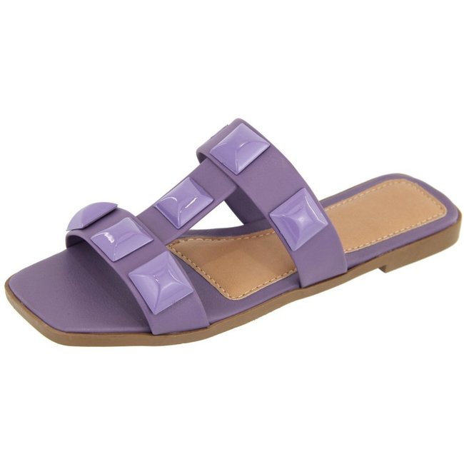 Rasteira Sandália Pedra Flat Orquidea Kuento Shoes