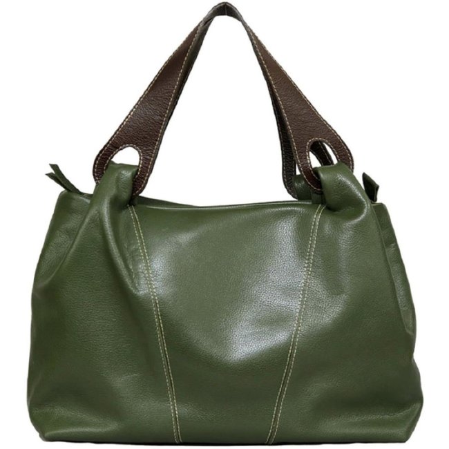 Bolsa SN Couros Atenas Verde/Marrom