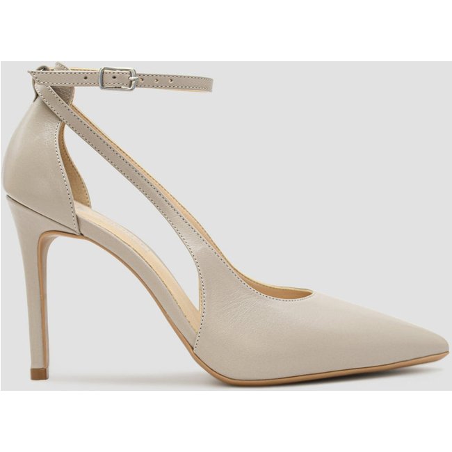 Scarpin Corte Latertal Couro Nude CBK Bege