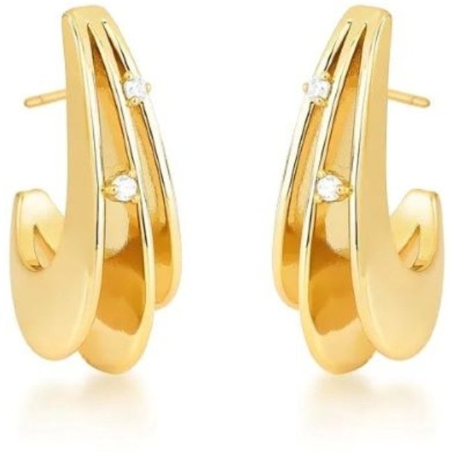 Infantil - Brinco Argola Gota Pontos de Luz Semijoia Banhada a Ouro 18k Ania Store