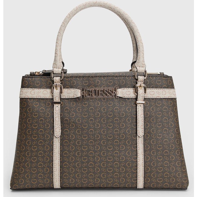 Bolsa Feminina Guess Grande Monograma Marrom