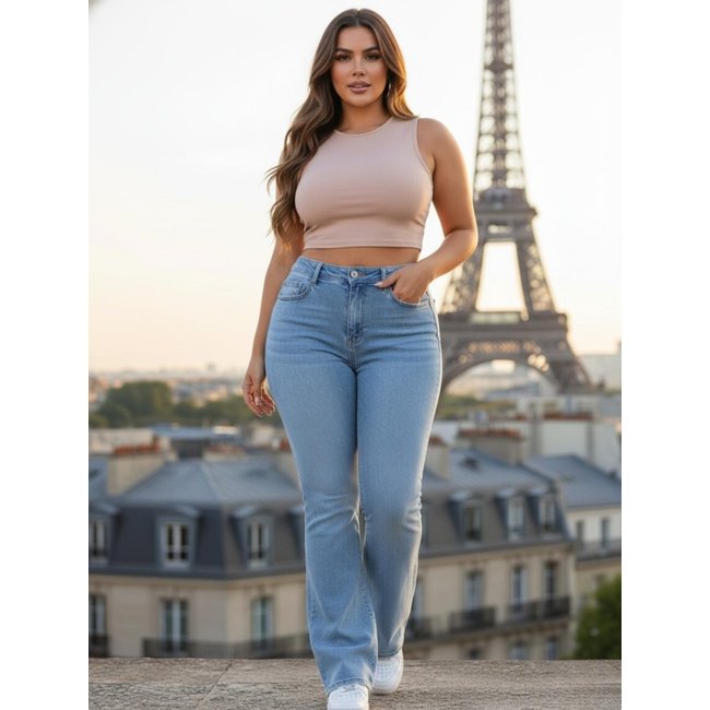 Calça Flare Feminina Sk Jeans casual e confortável ideal dia a dia Delave