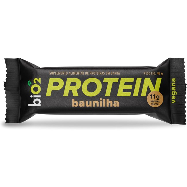 Barra de Proteína Sabor Baunilha Vegana Sem Glúten biO2 45 g