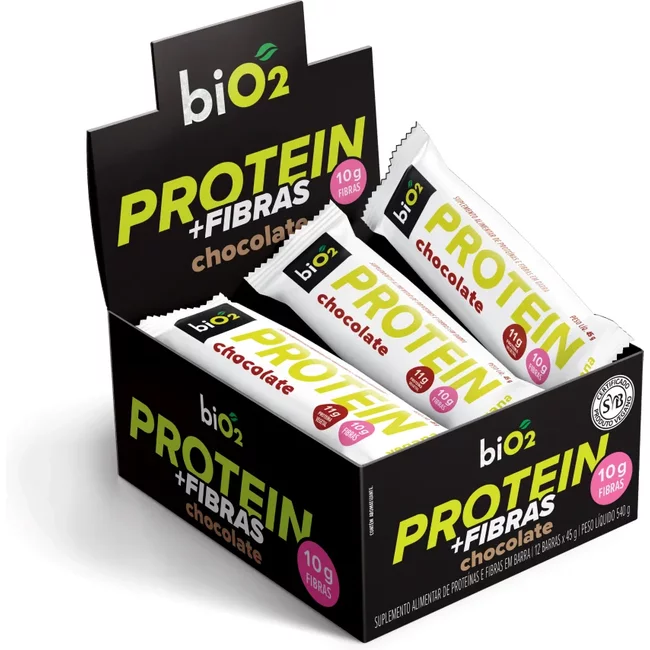 Barra de Proteína e Fibras biO2 Protein Bar Chocolate 45 g