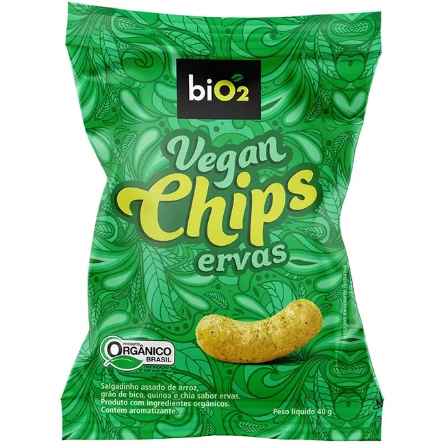 Salgadinho Orgânico Saudável Sem Glúten Ervas biO2 Vegan Chips 40 g