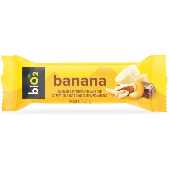 Barra de Castanhas e Frutas biO2 Banana com Chocolate 25 g