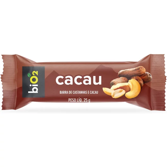 Barra de Castanhas e Frutas biO2 Nuts Cacau 25 g