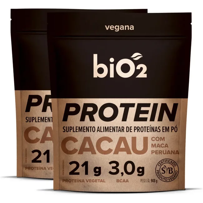 2x Proteína em Pó Sabor Cacau e Maca Peruana biO2 908 g