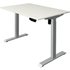 Kerkmann Move 1 elektrisch höhenverstellbarer Schreibtisch weiß rechteckig, T-Fuß-Gestell silber 120,0 x 80,0 cm