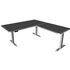 Kerkmann Move 3 Premium elektrisch höhenverstellbarer Schreibtisch anthrazit L-Form, T-Fuß-Gestell silber 200,0 x 220,0 cm