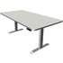 Kerkmann Move 3 Premium elektrisch höhenverstellbarer Schreibtisch lichtgrau rechteckig, T-Fuß-Gestell silber 200,0 x 100,0 cm