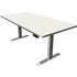 Kerkmann Move 3 Premium elektrisch höhenverstellbarer Schreibtisch weiß rechteckig, T-Fuß-Gestell silber 200,0 x 100,0 cm