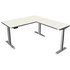 Kerkmann Move 3 Premium elektrisch höhenverstellbarer Schreibtisch weiß L-Form, T-Fuß-Gestell silber 160,0 x 180,0 cm