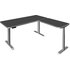 Kerkmann Move 3 Premium elektrisch höhenverstellbarer Schreibtisch anthrazit L-Form, T-Fuß-Gestell silber 180,0 x 180,0 cm