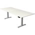 Kerkmann Move 4 elektrisch höhenverstellbarer Schreibtisch weiß rechteckig, T-Fuß-Gestell silber 250,0 x 100,0 cm