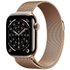 Apple Watch Series 11 42 mm Titan (GPS+Cellular) Milanaise Armband S/M gold