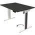 Kerkmann Move 1 advance elektrisch höhenverstellbarer Schreibtisch anthrazit rechteckig, T-Fuß-Gestell weiß 120,0 x 80,0 cm
