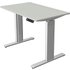 Kerkmann Move 3 tube elektrisch höhenverstellbarer Schreibtisch lichtgrau rechteckig, T-Fuß-Gestell silber 100,0 x 60,0 cm