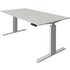 Kerkmann Move 3 tube elektrisch höhenverstellbarer Schreibtisch lichtgrau rechteckig, T-Fuß-Gestell silber 160,0 x 80,0 cm
