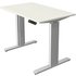 Kerkmann Move 3 tube elektrisch höhenverstellbarer Schreibtisch weiß rechteckig, T-Fuß-Gestell silber 100,0 x 60,0 cm