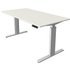 Kerkmann Move 3 tube elektrisch höhenverstellbarer Schreibtisch weiß rechteckig, T-Fuß-Gestell silber 160,0 x 80,0 cm