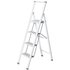 WENKO Stehleiter einseitig silber 4 Stufen, H: 144,0 cm