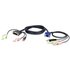ATEN 2L-7DX2U video cable adapter 1.8 m VGA (D-Sub) + 3.5mm + USB Type-A DVI-I + 3.5mm + USB Type-B Black Green Pink