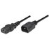 Manhattan Power Cord/Cable C14 Male to C13 Female (kettle lead) Monitor to CPU 1.8m 10A Black Lead Lifetime Warranty