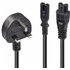 Lindy 2.5m UK 3 Pin Plug to IEC C5 & IEC C7 Splitter Extension Cable Black