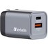 Verbatim GNC-35 GaN Charger 35W with 1 x USB-C PD 35W / 1 x USB-A QC 3.0 (EU/UK/US)