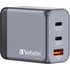 Verbatim GNC-65 GaN Charger 65W with 2 x USB-C PD 65W / 1 x USB-A QC 3.0 (EU/UK/US)
