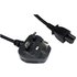 1.8M Uk 3 Pin Plug To Iec C5 (Clover) 5 Amp Fuse Mains Extension Cable - Black