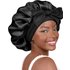 Satin Ribbon Round Hat Bow Extra Large Beauty Hair Care Wide Brimmed Hat Female Headscarf Sleeping Cap
