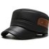 New For Middle-aged And Elderly Men PU Old Man With Ear Protection Warm Flat-top Lei Feng Cotton Hat Baseball Cap