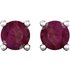 9ct White Gold 4 Claw Ruby Stud Earrings
