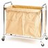 Folding Laundry Trolley; Rectangular Model Swivel Castors Silver/Creme