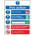 Safety Sign Fire Action Symbols A4 PVC