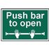 Spectrum Safety Sign Push Bar To Open PVC 300x200mm 1523