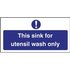 Vogue Utensil Wash Only Sign
