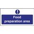 Vogue Food Preparation Area Sign
