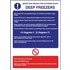 Vogue Deep Freezer Guidelines Sign