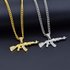 Fashion Ak47 Gun Shape Pendant Necklace For Women Men Gifts Hip Hop Gold Silver Submachine Gun Army Male Chain Choker Jewelry