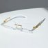 1pc Fashion Transparent Rectangle Lens Glasses, Metal Outdoor Casual Men’s Sunglasses
