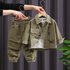 Kid’s Clothing Boys Autumn Suit Collection Eight Seasons New Children’s Handsome Baby Spring And Autumn Trendy Corduroy Two Piece Suit Trendy