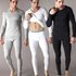 Men’s Thermal Underwear Set – 95% Cotton V-Neck & Long Johns (M-XXL, Midweight , Breathable Base Layer For Winter, Black/White/Gray)