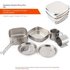6-Piece Stainless Steel Camping Cookware Set Portable Outdoor Cooking Kit For 3-4 People – Includes Pots Pans & Bowls