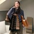 New G-letter double-sided warm and thick imitation cashmere scarf for women’s autumn and winter office air conditioning