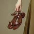 Women’s Shoes Retro Simple One Strap Roman Sandals For Women Summer Flat Soled Soft Soled Thick Soled Beach Open Toed Tide