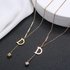 Stainless Steel Fashion Fine Jewelry Elegant Noble Letter D Sexy Cube Tassel Charms Chain Choker Necklace Pendant For Women